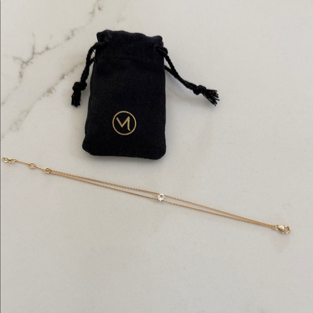 Mejuri Gold Bracelet with Diamond Accent